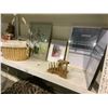 Image 1 : 2X 18" X 24" FRAMES, BASKET, AND 2 FLORAL PRINTS