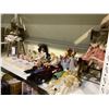 Image 1 : SHELF LOT OF DOLLS, HAND PUPPETS, DOLL CHAIRS, AND MORE