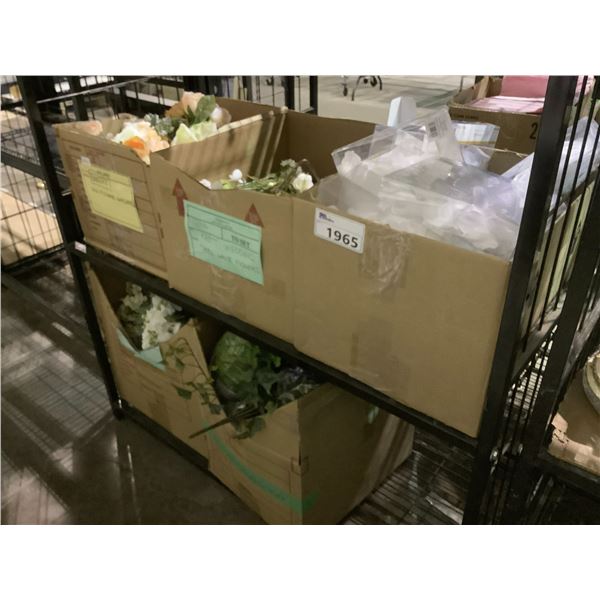 2 SHELVES OF FAUX FLORALS
