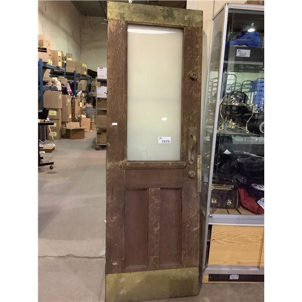 SOLID WOOD DOOR WITH GLASS MEASURES 90" X 29"