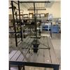 Image 3 : METAL BAR HEIGHT PATIO TABLE *MISSING GLASS PANELS* 60" X 32" X 40"H AND DRY RACK