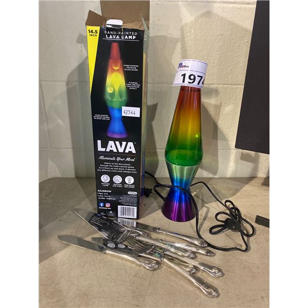LAVA LAMP AND SERVING CUTLERY