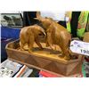 Image 2 : 2 WOODEN CARVED ELEPHANTS