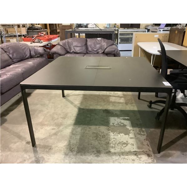 55" X 55" X 29" METAL AND WOOD TABLE