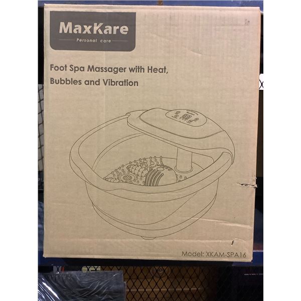 *NEW* MAXKARE FOOT SPA MASSAGER WITH HEAT, BUBBLES & VIBRATION XKAM-SPA16