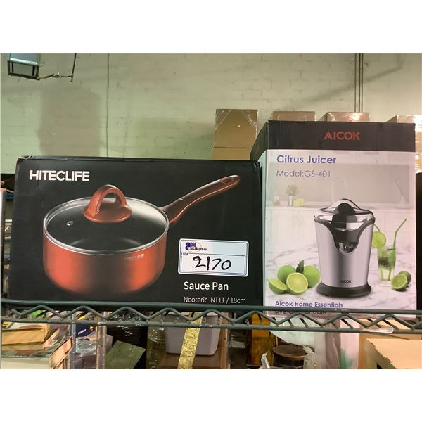 HITECLIFE SAUCE PAN & AICOK CITRUS JUICER