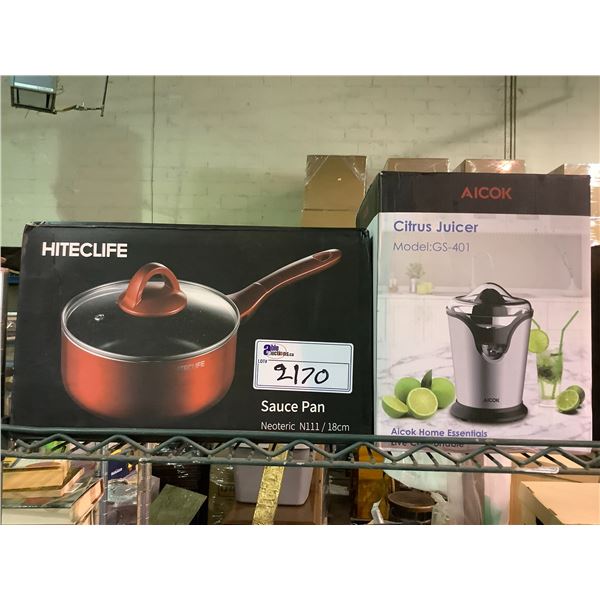 HITECLIFE SAUCE PAN & AICOK CITRUS JUICER