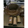 Image 2 : SHELF LOT OF CAST IRON DOOR BELLS, TOM TOMS, AND MORE