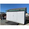 Image 1 : METAL SIDING SHED APPROX. 121W X 172L X 93H" (TO SOFFIT), WIRED FOR LIGHTS, ELECTRICAL WILL BE