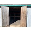 Image 8 : WOOD SIDING SHED APPROX. 124W X 243L X 88H" (TO SOFFIT), WIRED FOR LIGHTS, ELECTRICAL WILL BE