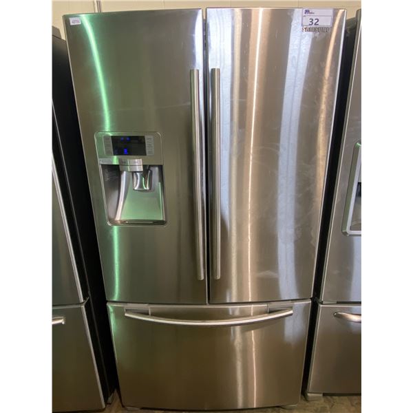 SAMSUNG STAINLESS STEEL FRENCH DOOR FRIDGE WITH ROLLOUT FREEZER & ICE/WATER DISPENSER