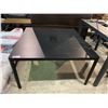 Image 1 : METAL AND WOOD TABLE 55" X 55" X 29"