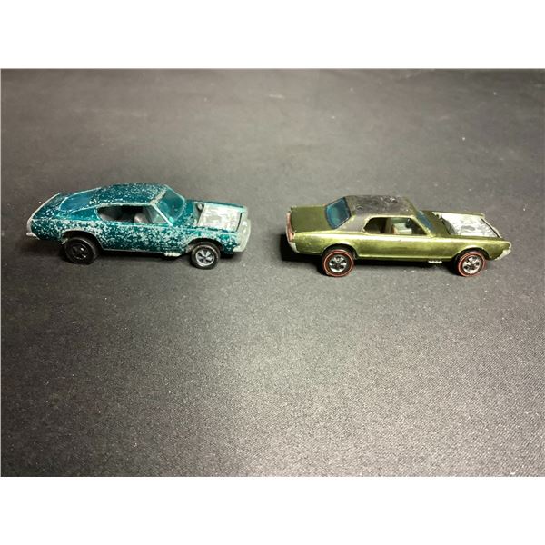 1967 MATTEL REDLINE HOT WHEELS CUSTOM COUGAR DIE CAST CAR (MISSING HOOD) & 1967 MATTEL REDLINE HOT