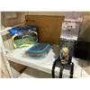 Image 1 : HOMFA BEDSIDE SOFA DESK, IBASETOY INFLATABLE RAINBOW SPRINKLER, COLLAPSIBLE COLANDER SET, 4 LED