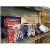 Image 1 : SHELF LOT WITH CANDY CANE LAWN STAKES, GNOMES, CHRISTMAS LIGHTS