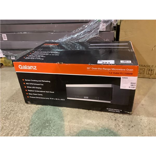 GALANZ 30" OTR MICROWAVE OVEN STAINLESS STEEL 1,2 CUBIC FT. 1000W GLOMJK12S2SW