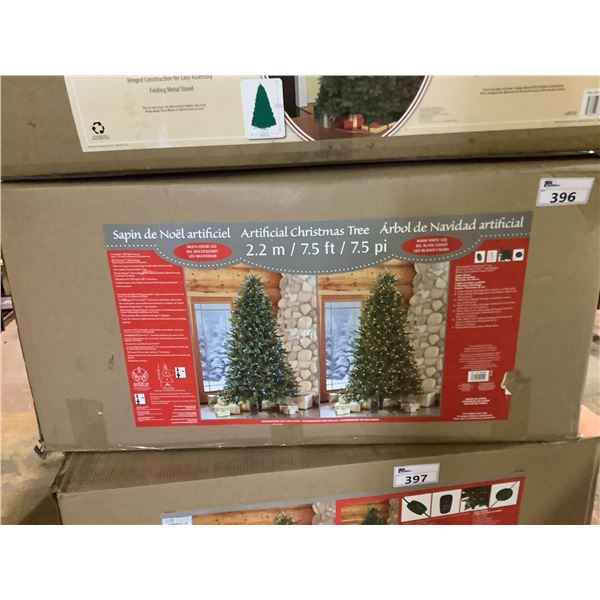 7-1/2' ARTIFICIAL CHRISTMAS TREE WITH LED LIGHTS