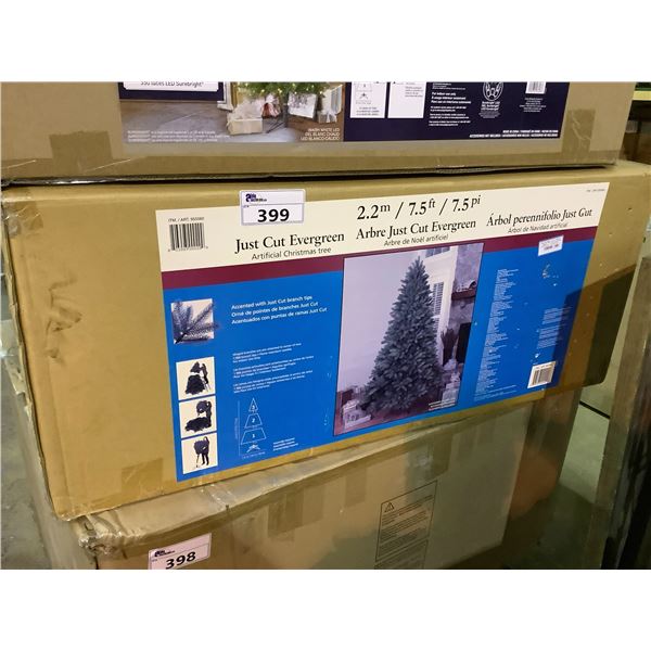 JUST CUT EVERGREEN 7-1/2' ARTIFICIAL CHRISTMAS TREE