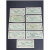 Image 2 : 9 CANADIAN 1954 $1 BILLS