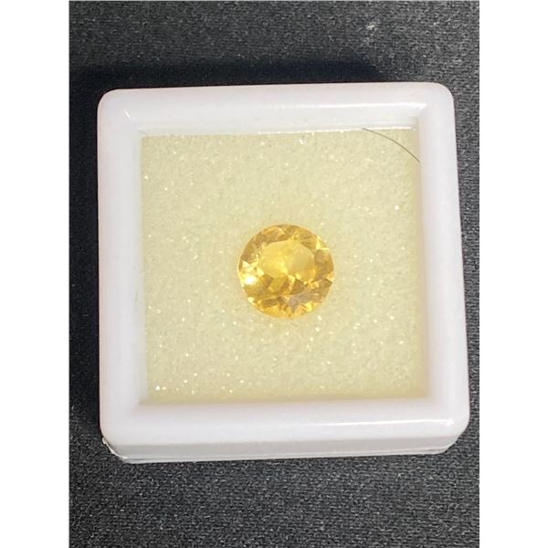 NATURAL CITRINE 1.28CT, 7.86 X 4.18MM, ROUND CUT, LOUPE CLEAN, BRAZIL, UNTREATED