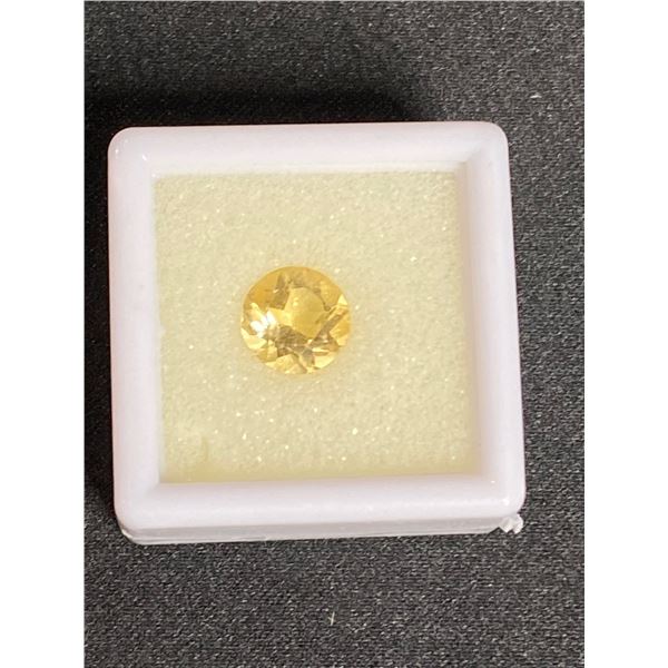 NATURAL CITRINE 1.545CT, 7.70 X 4.89MM, ROUND CUT, LOUPE CLEAN, BRAZIL, UNTREATED