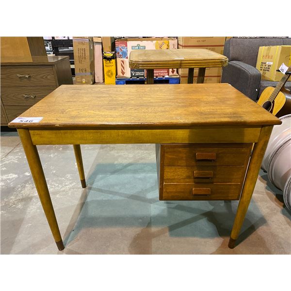 3 DRAWER DANISH MODERN DESK 39" X 23.5" X 29"