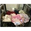 Image 2 : 3 SHELVES OF ASSORTED ITEMS INCLUDING; WOMENS CLOTHING & SHOES, VINTAGE COOKTOP & 2 LAMPS