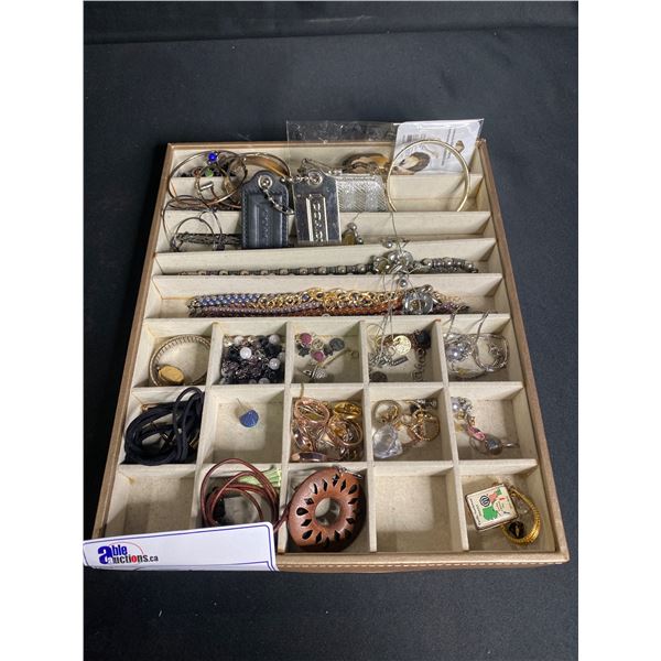 TRAY WITH ASSORTED JEWELRY