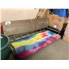 Image 2 : SWINGING BENCH WITH TIE-DYE STYLE CUSHION & CHAINS