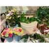 Image 2 : ASSORTED ITEMS INCLUDING; FAUX PLANTS, PLANTER POTS, GARDEN BASKET & MORE