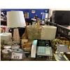 Image 3 : ASSORTED ITEMS INCLUDING; TABLE LAMP, GLASSWARE, WASTE PAPER BASKET & MORE