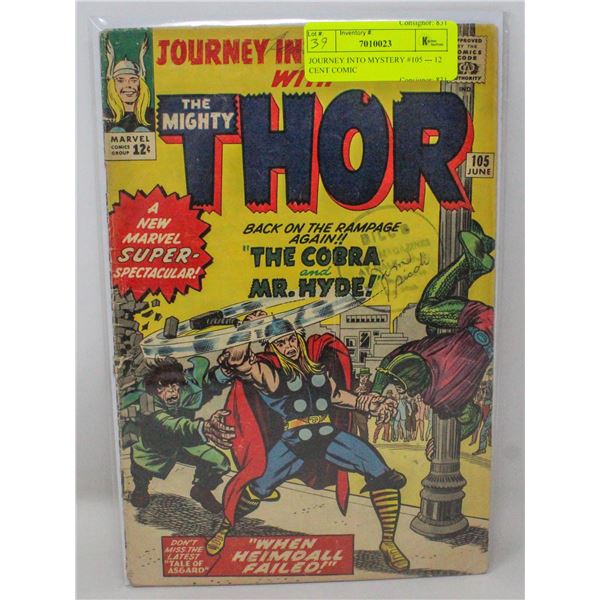 JOURNEY INTO MYSTERY #105 --- 12 CENT COMIC