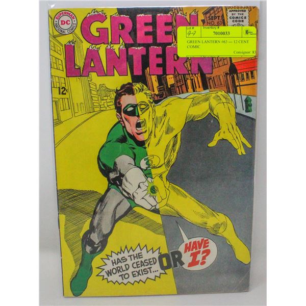 GREEN LANTERN #63 --- 12 CENT COMIC