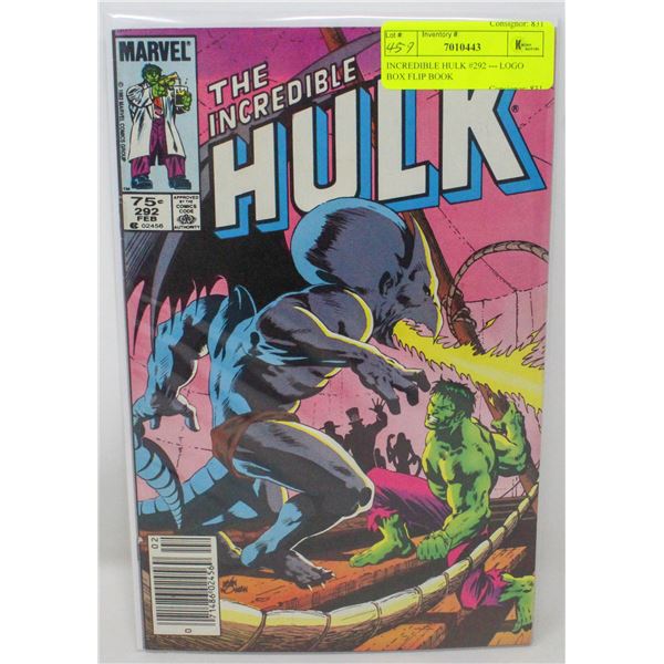 INCREDIBLE HULK #292 --- LOGO BOX FLIP BOOK