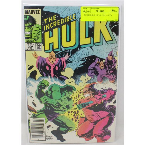 INCREDIBLE HULK #304 --- CPV