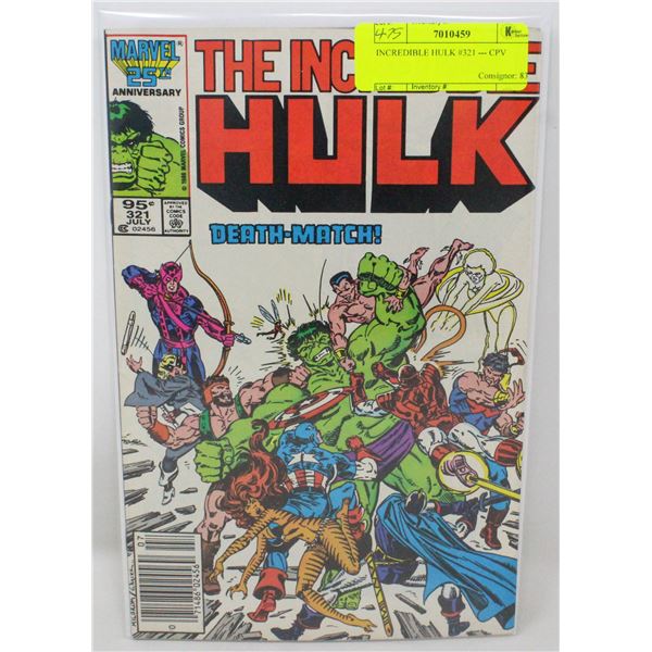 INCREDIBLE HULK #321 --- CPV