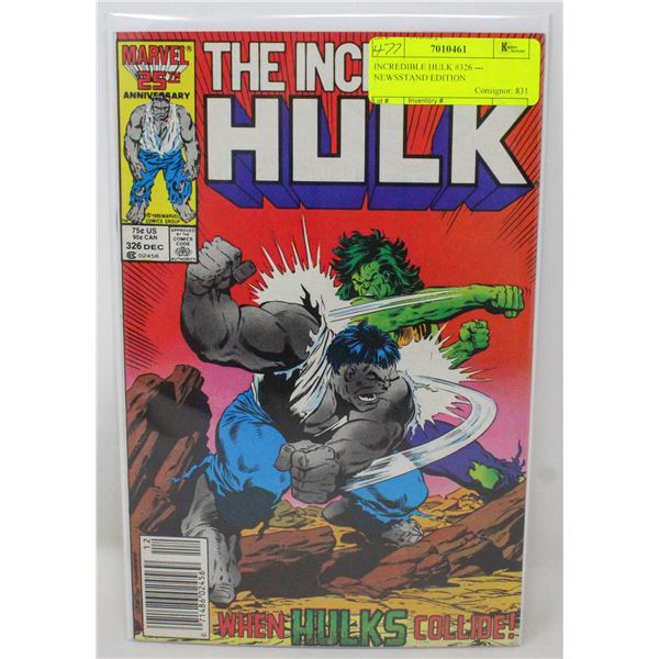 INCREDIBLE HULK #326 --- NEWSSTAND EDITION