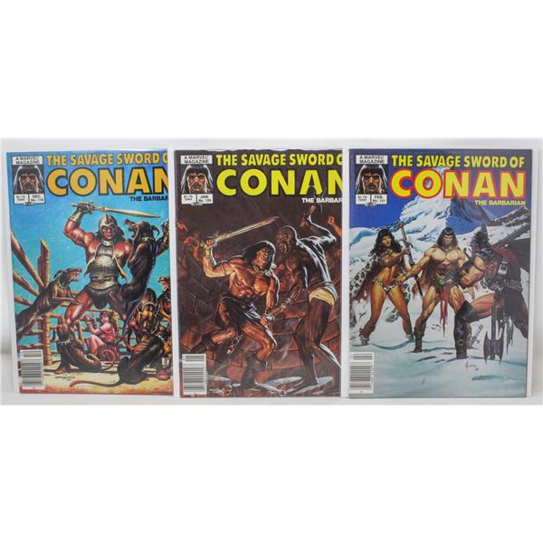 SAVAGE SWORD OF CONAN --- 3 COMICS