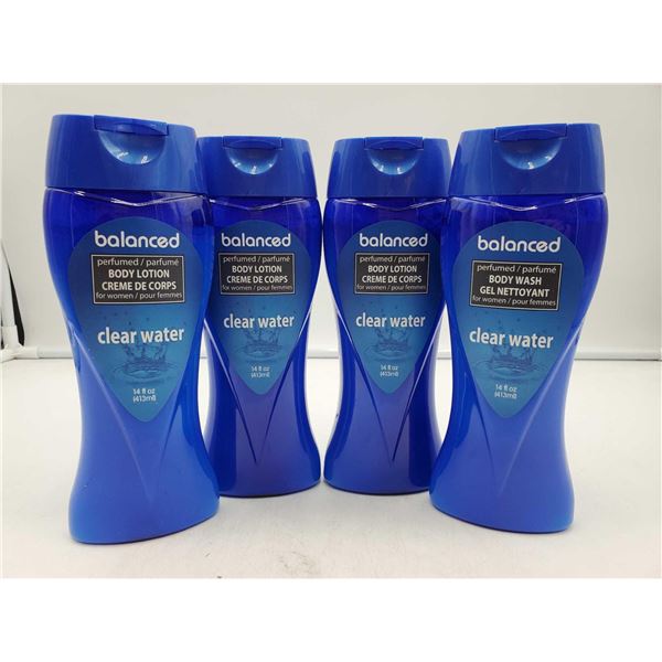 Balanced Perfumed Body Wash-Clear Water (4 x 413ml)