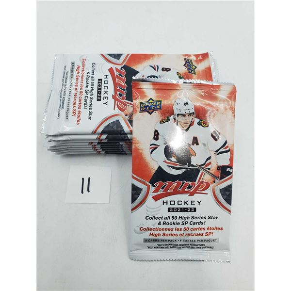 New Upper Deck MVP 2021-22 Hockey Cards - 11 Packs of 6 Cards per Pack