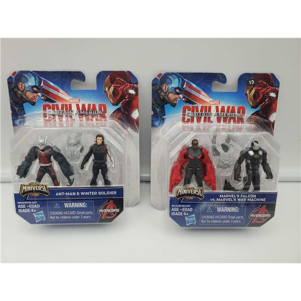 Marvel Avengers "Civil War"  - Lot of 2 Packs of 2 figurines