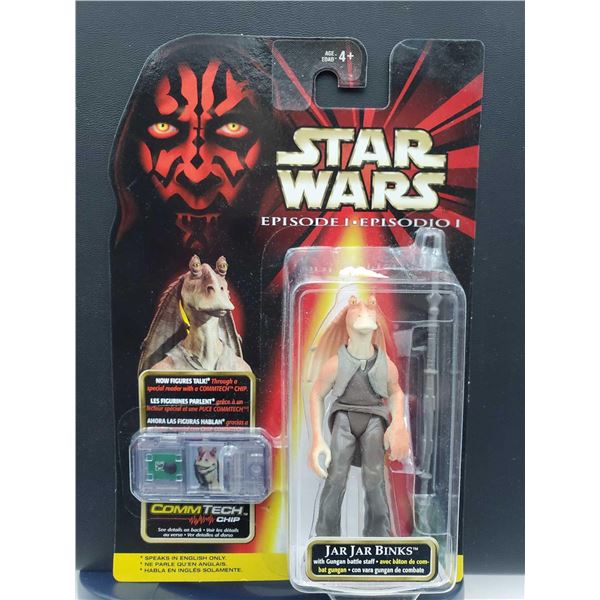 New Star Wars Episode 1 Jar Jar Binks with ConTech Chip Talking Figurine