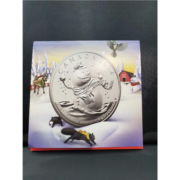 2014 Royal Canadian Mint "Snowman"  Limited Mintage 99,99% Silver $20 Coin