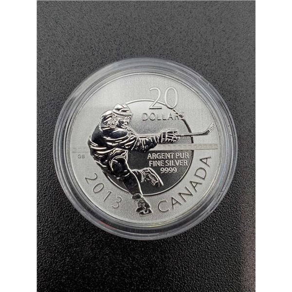 2013 Royal Canadian Mint "Hockey" Limited Mintage 99,99%  Silver $20 Coin