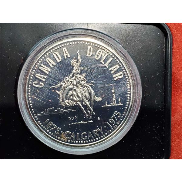 Royal Canadian Mint - 1875-1975 Calgary Stampede Cased Canada dollar Coin