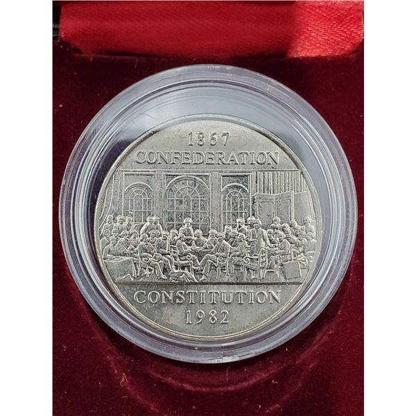 Royal Canadian Mint -  encapsulated 1982 Canada Constitution Dollar Coin in Case
