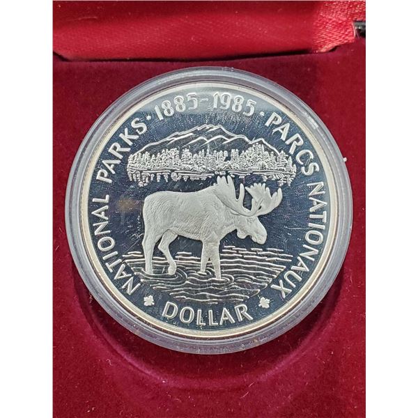 Royal Canadian Mint - PROOF LIKE encapsulated 1885-1985 National Canada Parks Canada Dollar Coin in 