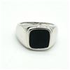 Image 1 : Silver Black Onyx(5.7ct) Rhodium Plated Mens Ring Ring (~weight 7.2g)