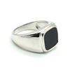 Image 2 : Silver Black Onyx(5.7ct) Rhodium Plated Mens Ring Ring (~weight 7.2g)