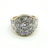 Image 1 : Gold plated Silver Cubic Zirconia(3.1ct) Gold Rhodium Plated Mens Ring Ring (~weight 9.3g)